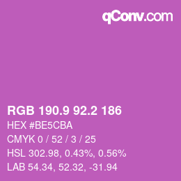 カラーコード: RGB 190.9 92.2 186 | qconv.com