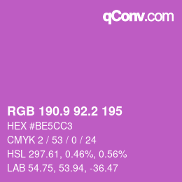 カラーコード: RGB 190.9 92.2 195 | qconv.com