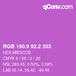 カラーコード: RGB 190.9 92.2 203 | qconv.com