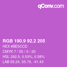 カラーコード: RGB 190.9 92.2 205 | qconv.com