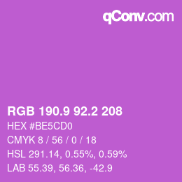 カラーコード: RGB 190.9 92.2 208 | qconv.com