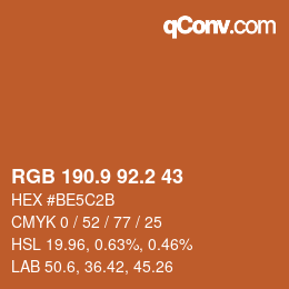 Color code: RGB 190.9 92.2 43 | qconv.com