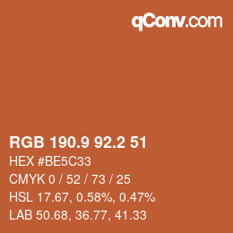カラーコード: RGB 190.9 92.2 51 | qconv.com