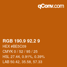 Color code: RGB 190.9 92.2 9 | qconv.com
