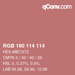 Color code: RGB 190 114 114 | qconv.com