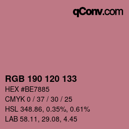 Color code: RGB 190 120 133 | qconv.com