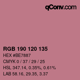 Color code: RGB 190 120 135 | qconv.com