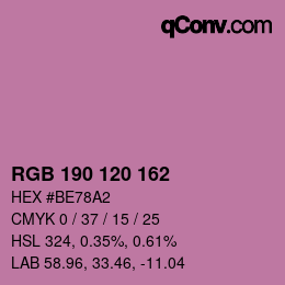 Color code: RGB 190 120 162 | qconv.com