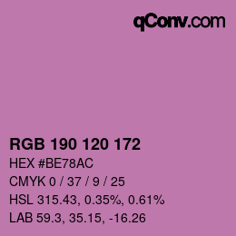 Color code: RGB 190 120 172 | qconv.com