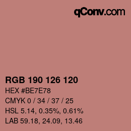 Code couleur: RGB 190 126 120 | qconv.com