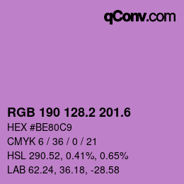 カラーコード: RGB 190 128.2 201.6 | qconv.com