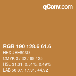 カラーコード: RGB 190 128.6 61.6 | qconv.com