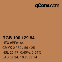 カラーコード: RGB 190 129 84 | qconv.com