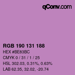 Farbcode: RGB 190 131 188 | qconv.com