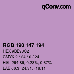 カラーコード: RGB 190 147 194 | qconv.com