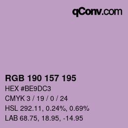 Farbcode: RGB 190 157 195 | qconv.com