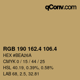 カラーコード: RGB 190 162.4 106.4 | qconv.com