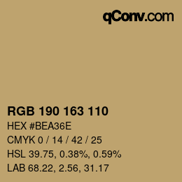 Farbcode: RGB 190 163 110 | qconv.com