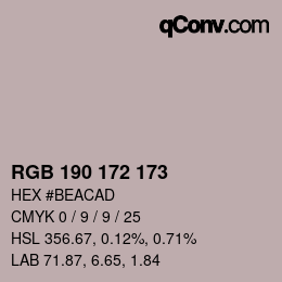 Farbcode: RGB 190 172 173 | qconv.com