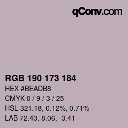 Código de color: RGB 190 173 184 | qconv.com