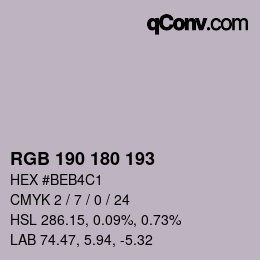 Código de color: RGB 190 180 193 | qconv.com