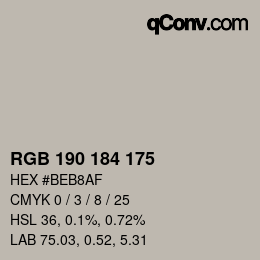 Code couleur: RGB 190 184 175 | qconv.com