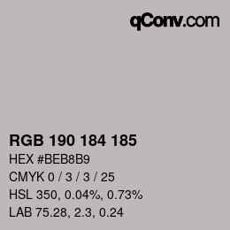 Color code: RGB 190 184 185 | qconv.com