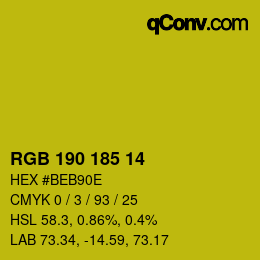 Color code: RGB 190 185 14 | qconv.com
