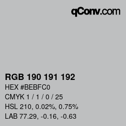 Código de color: RGB 190 191 192 | qconv.com