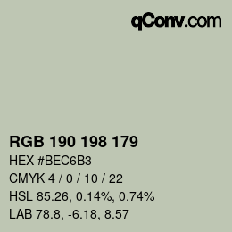 Farbcode: RGB 190 198 179 | qconv.com