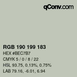 Farbcode: RGB 190 199 183 | qconv.com