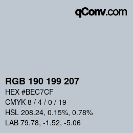 Color code: RGB 190 199 207 | qconv.com