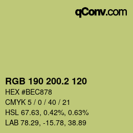 カラーコード: RGB 190 200.2 120 | qconv.com