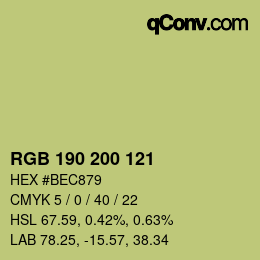カラーコード: RGB 190 200 121 | qconv.com