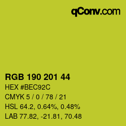 Farbcode: RGB 190 201 44 | qconv.com