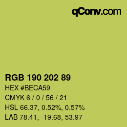 Farbcode: RGB 190 202 89 | qconv.com
