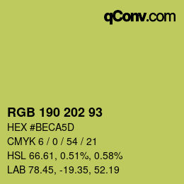 カラーコード: RGB 190 202 93 | qconv.com