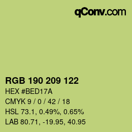 カラーコード: RGB 190 209 122 | qconv.com
