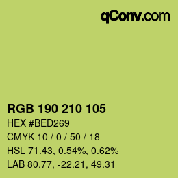 Color code: RGB 190 210 105 | qconv.com