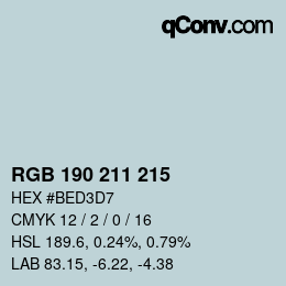 カラーコード: RGB 190 211 215 | qconv.com
