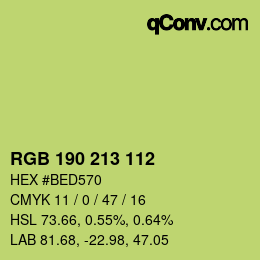 Farbcode: RGB 190 213 112 | qconv.com