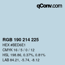 カラーコード: RGB 190 214 225 | qconv.com
