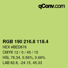 カラーコード: RGB 190 216.8 118.4 | qconv.com