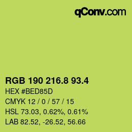 カラーコード: RGB 190 216.8 93.4 | qconv.com