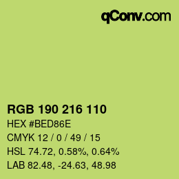 カラーコード: RGB 190 216 110 | qconv.com