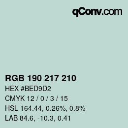 Farbcode: RGB 190 217 210 | qconv.com
