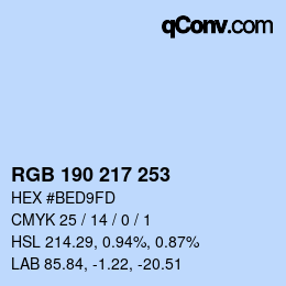 Farbcode: RGB 190 217 253 | qconv.com