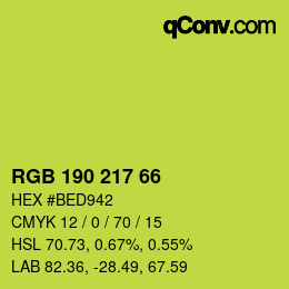 颜色代码: RGB 190 217 66 | qconv.com