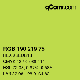 Farbcode: RGB 190 219 75 | qconv.com