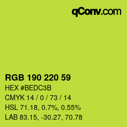 カラーコード: RGB 190 220 59 | qconv.com
